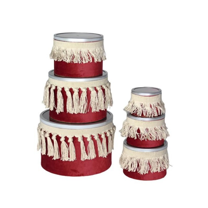 SET 6 SCATOLE BURGUNDY CON NAP